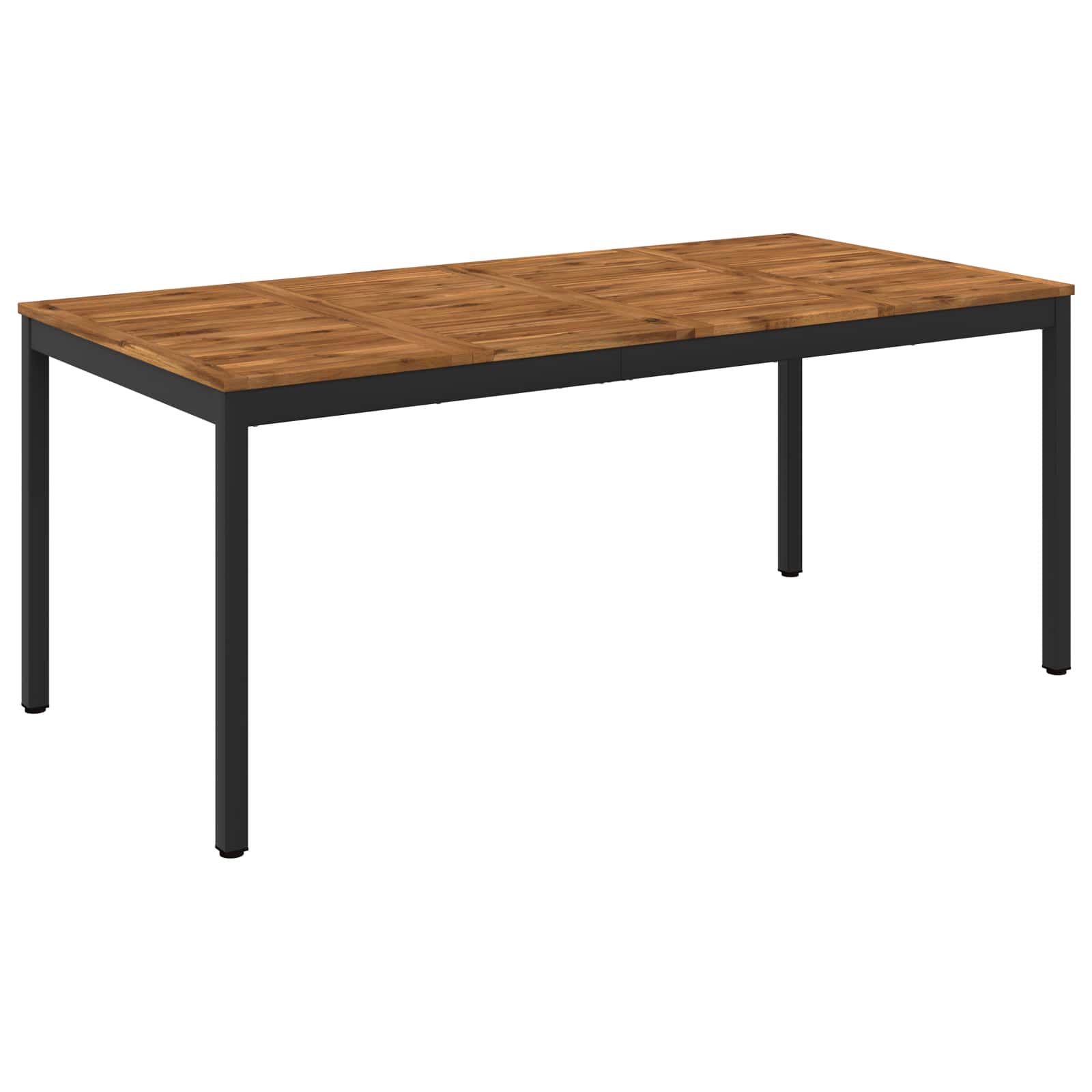 Sodo vakarienės stalas Natūrali ir juoda 147 x 88,5 x 75 cm