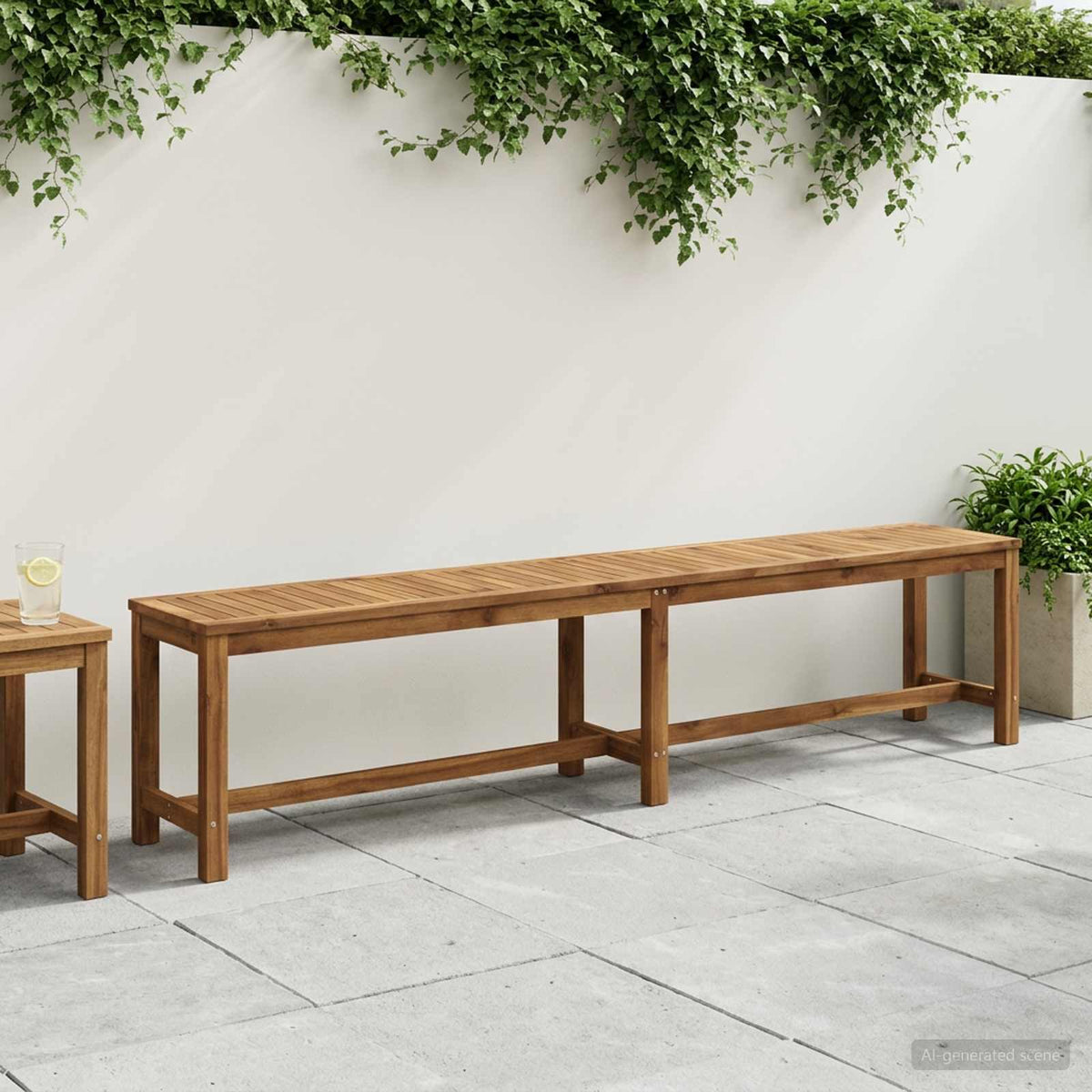 Sodo suolas LAREN 201 x 35 x 45 cm Kietos akacijos mediena