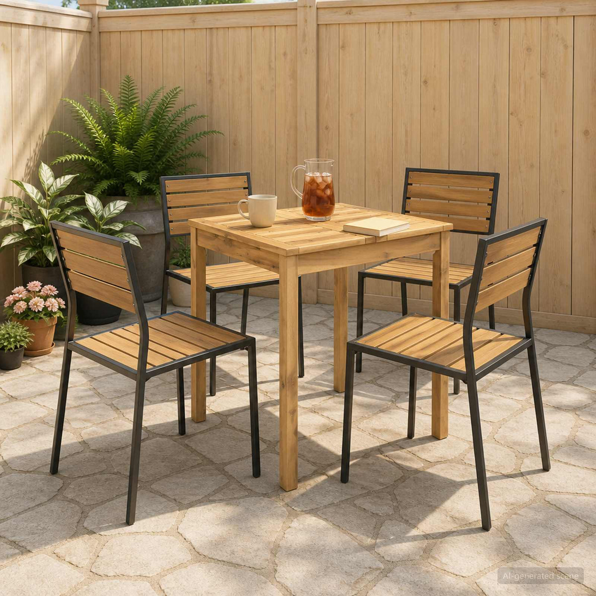 Sodo vakarienės stalas Balta 60 x 60,5 x 75 cm