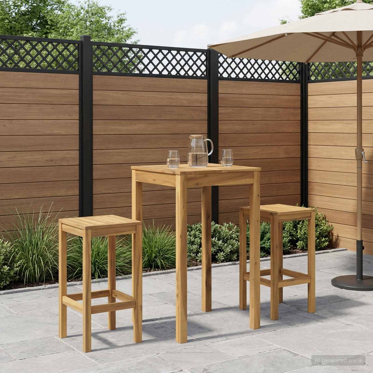 Sodo Baro Stalas Balta 60 x 60,5 x 105 cm