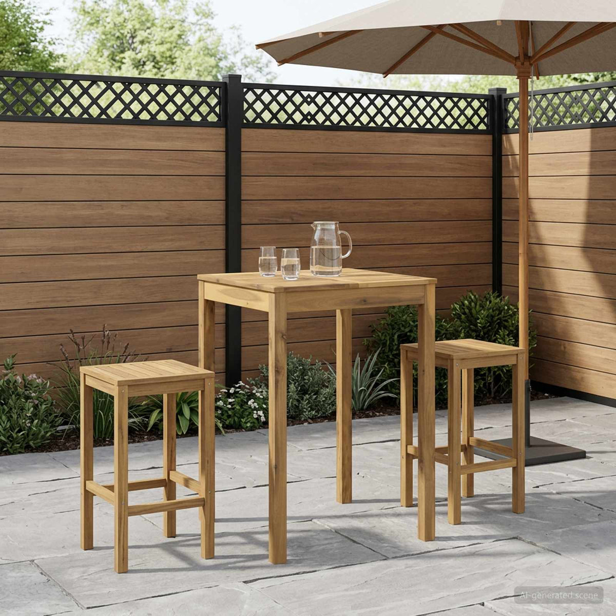 Sodo Baro Stalas LAREN Balta apdaila 70 x 68,5 x 105 cm