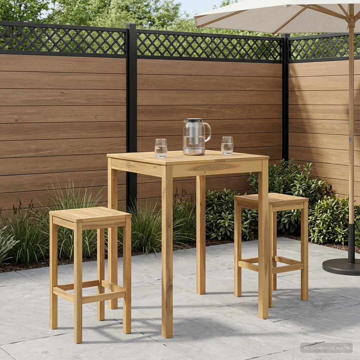 Sodo Baro Stalas Balta 80 x 80,5 x 105 cm