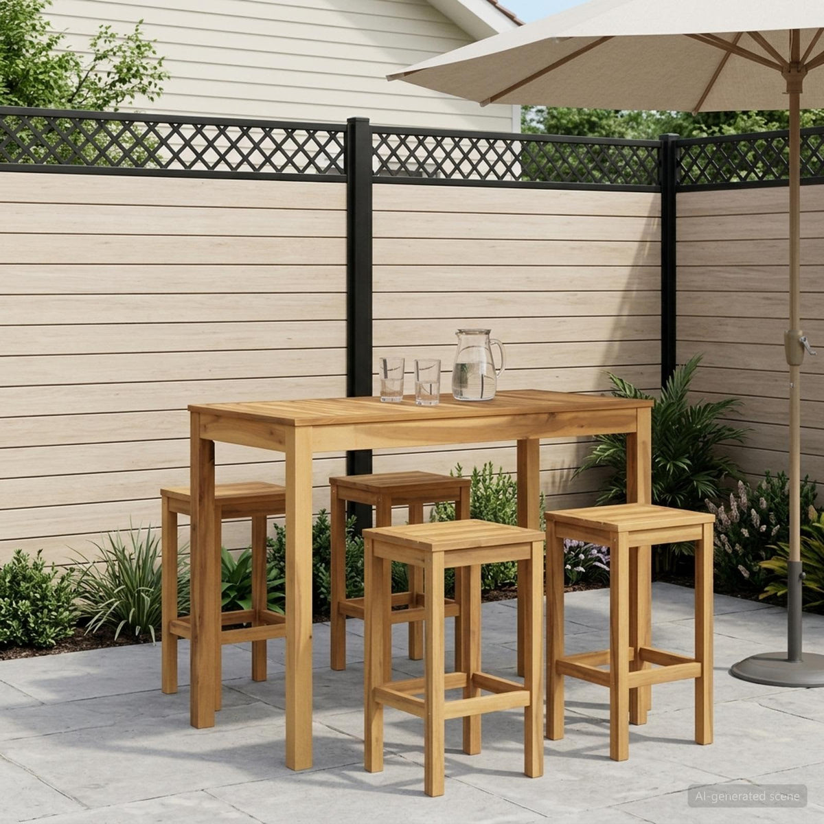 Sodo Baro Stalas Balta 108,5 x 55 x 105 cm