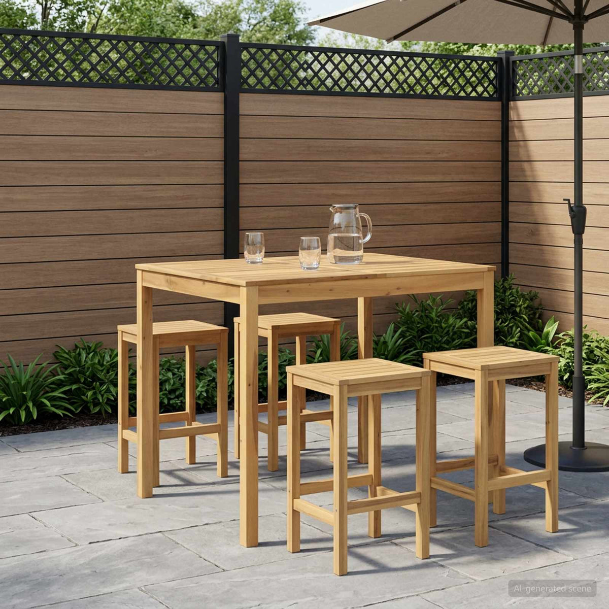 Sodo Baro Stalas Balta 110 x 108,5 x 105 cm