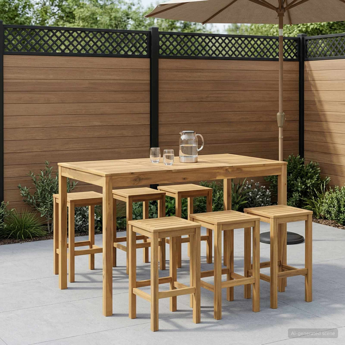 Sodo Baro Stalas Balta 147 x 88,5 x 105 cm