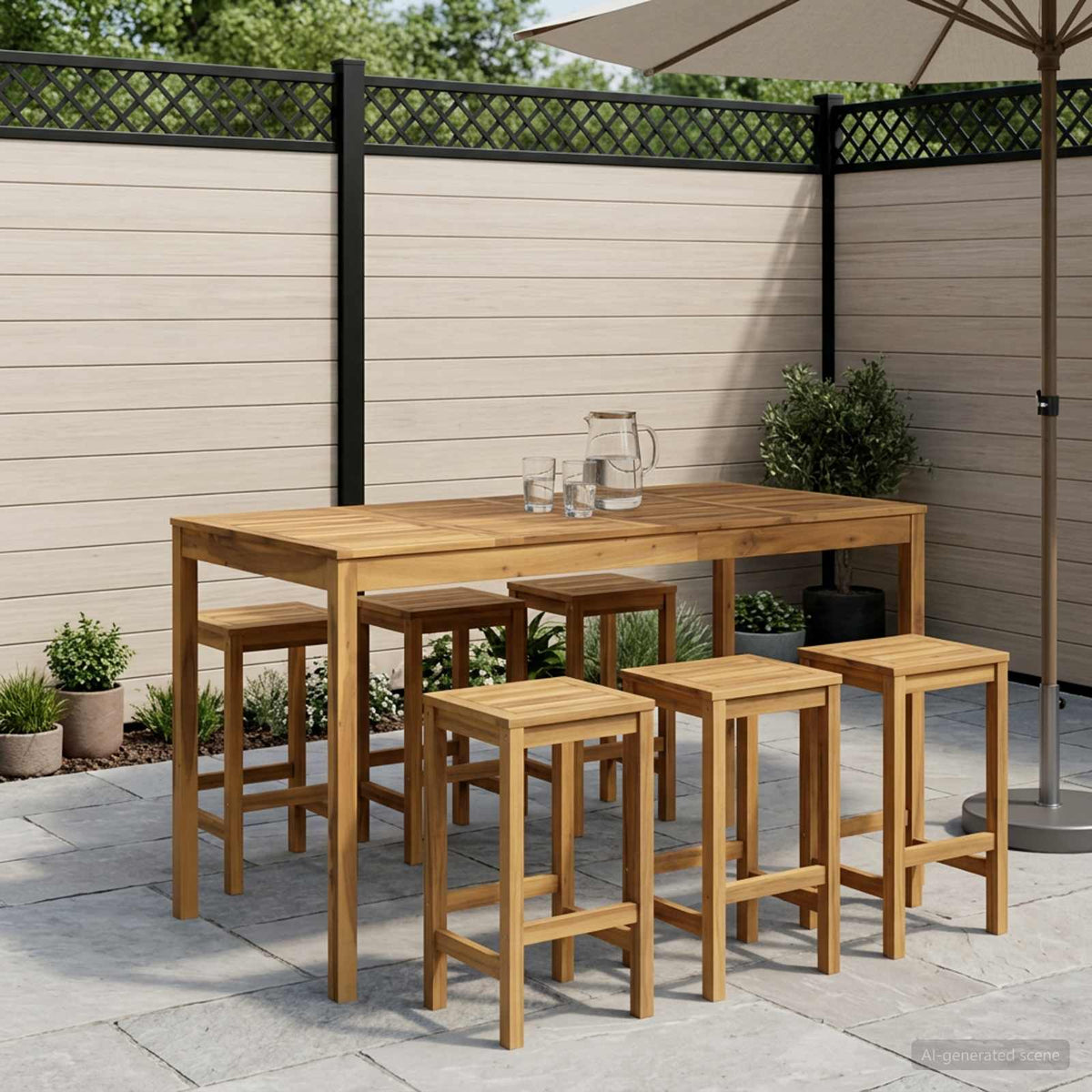 Sodo Baro Stalas Balta 180 x 88,5 x 105 cm