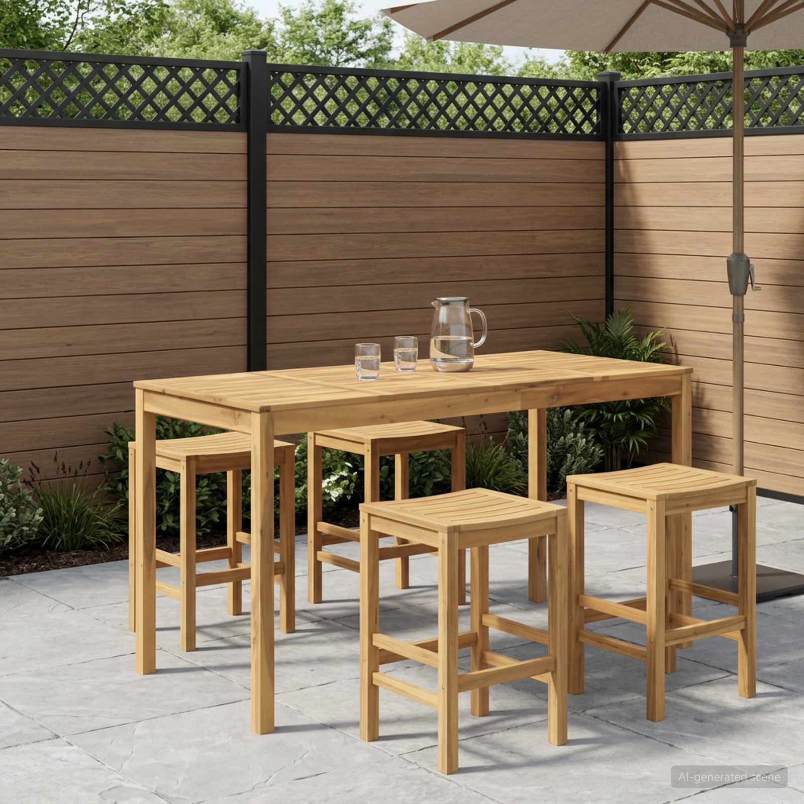 Sodo Baro Stalas Balta 196 x 80,5 x 105 cm