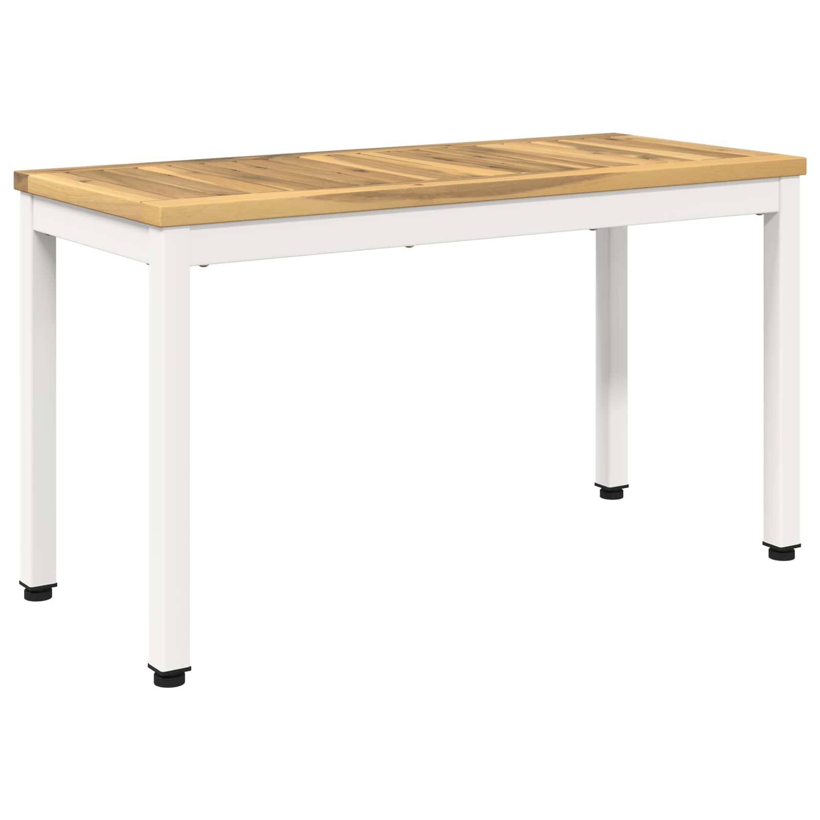 Sodo suolas 80,5 x 35 x 45 cm Kietos akacijos mediena Balta