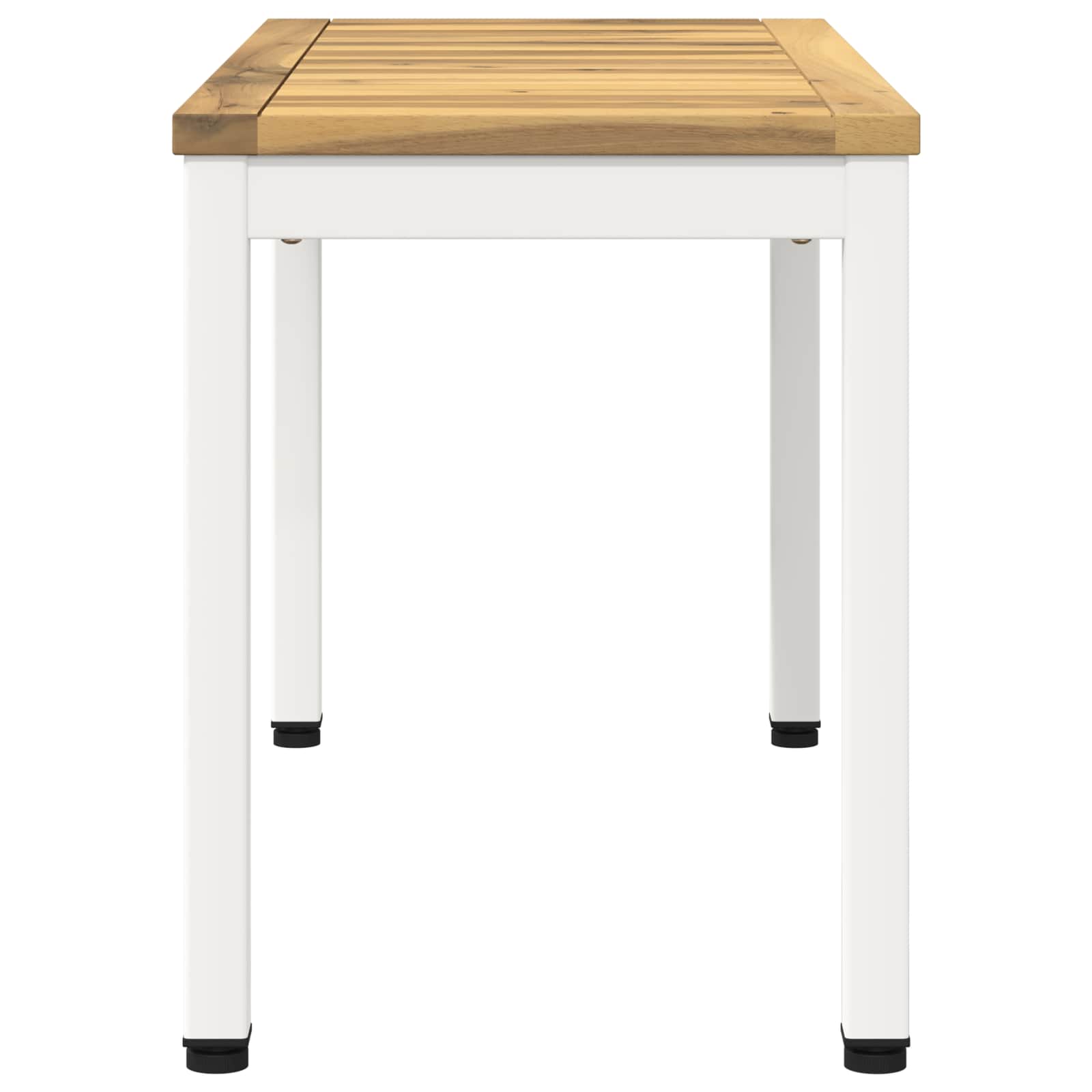 Sodo suolas 80,5 x 35 x 45 cm Kietos akacijos mediena Balta