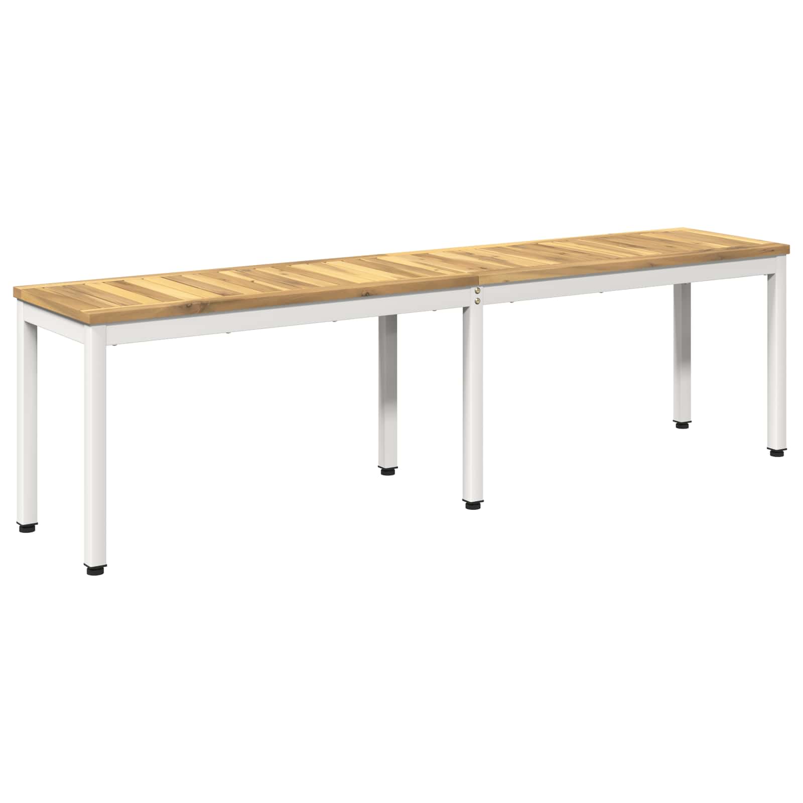 Sodo suolas 161 x 35 x 45 cm Kietos akacijos mediena Balta