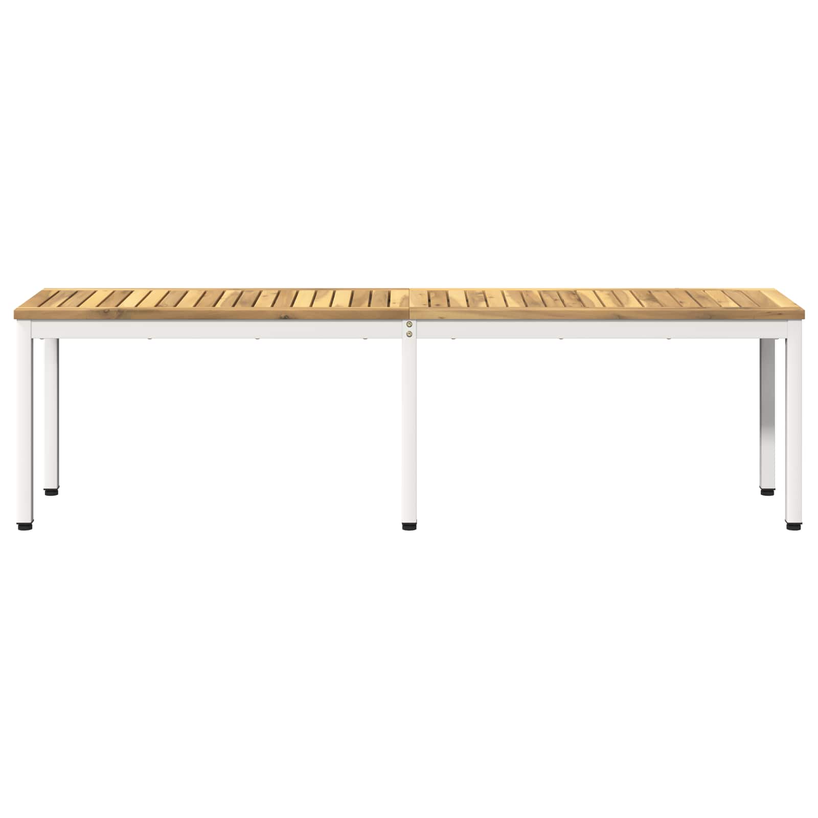 Sodo suolas 161 x 35 x 45 cm Kietos akacijos mediena Balta