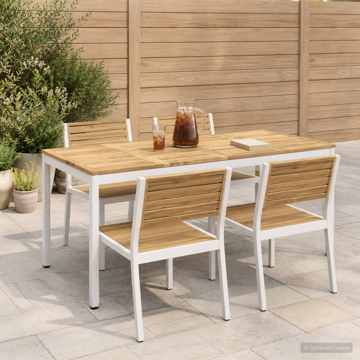 Sodo vakarienės stalas Balta 180 x 88,5 x 75 cm