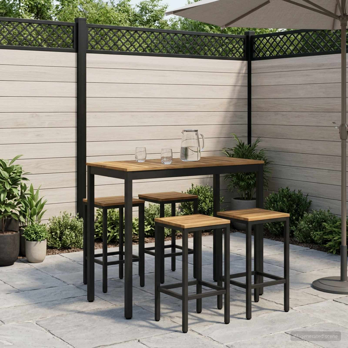 Sodo Baro Stalas Balta ir juoda 108,5 x 55 x 105 cm