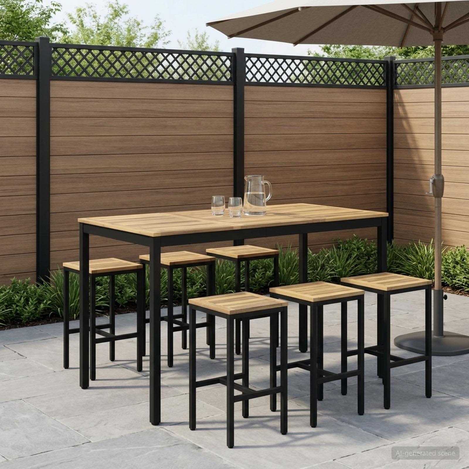 Sodo Baro Stalas Balta ir juoda 141 x 80,5 x 105 cm