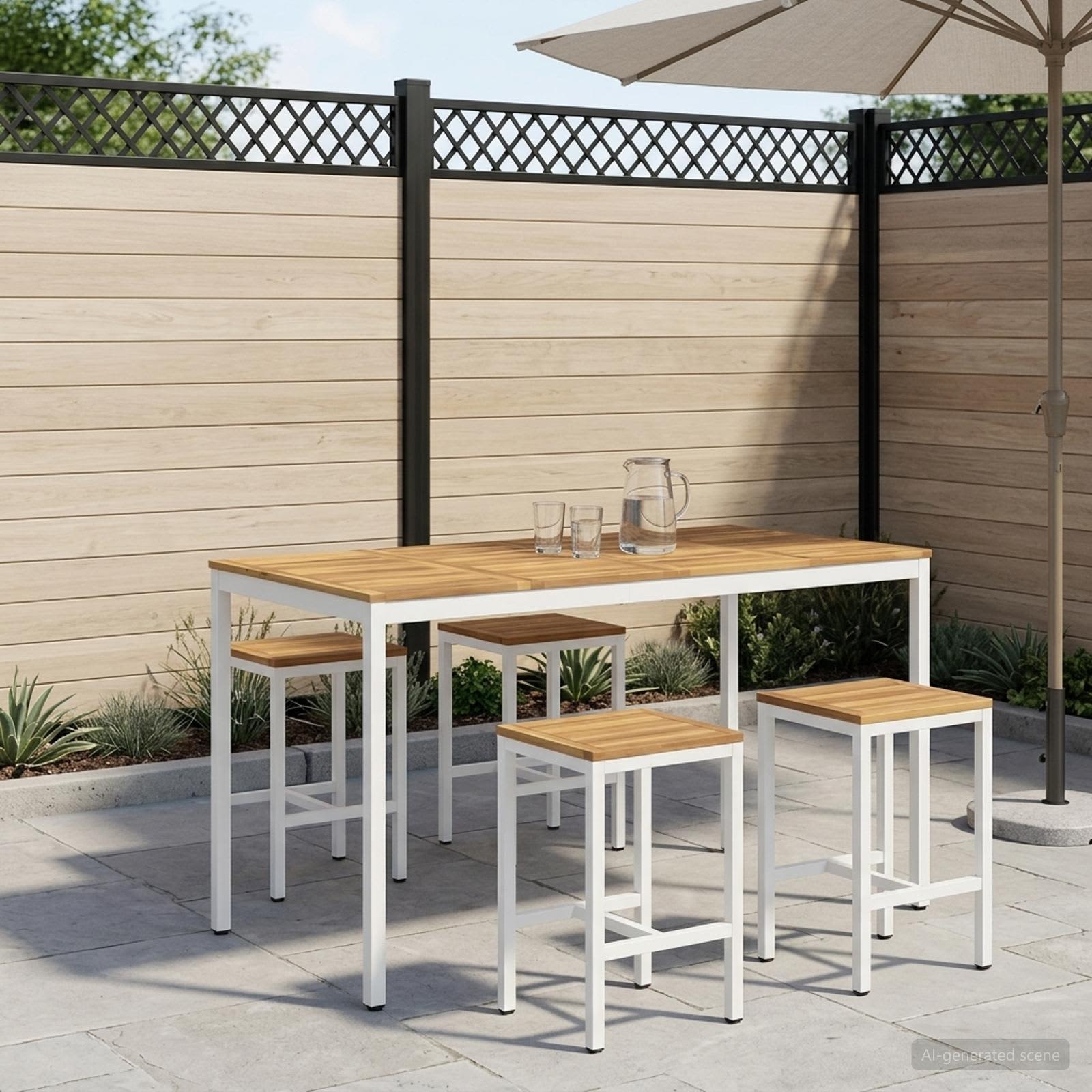 Sodo Baro Stalas Balta 180 x 88,5 x 105 cm