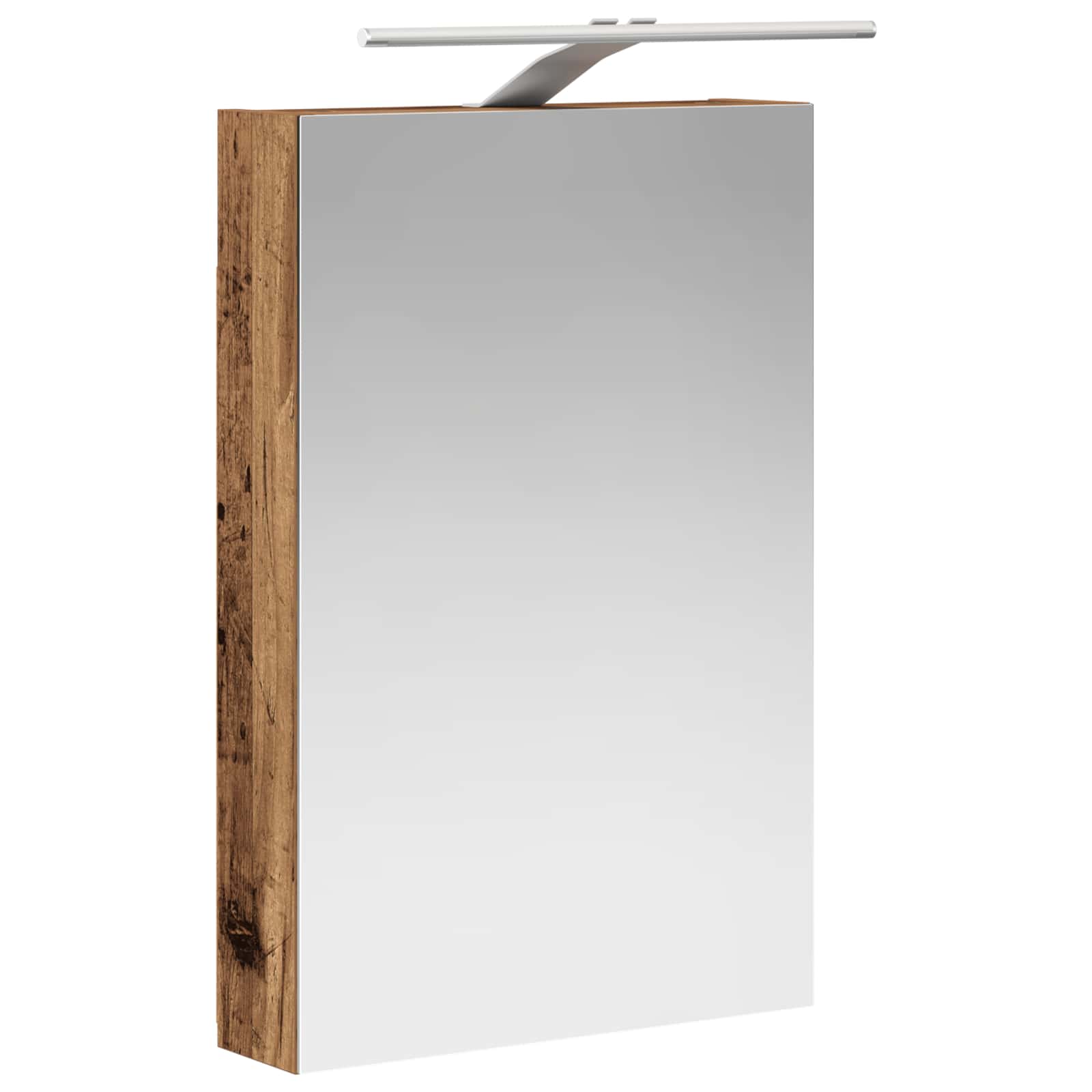 Vannas istabas spoguļskapītis, nolietota koka izskats, 40 x 10,5 x 60,5 cm
