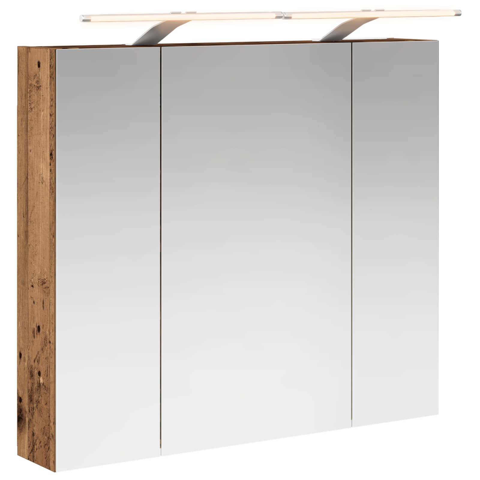Vannas istabas spoguļskapītis, vecs koks, 80 x 14.5 x 70 cm