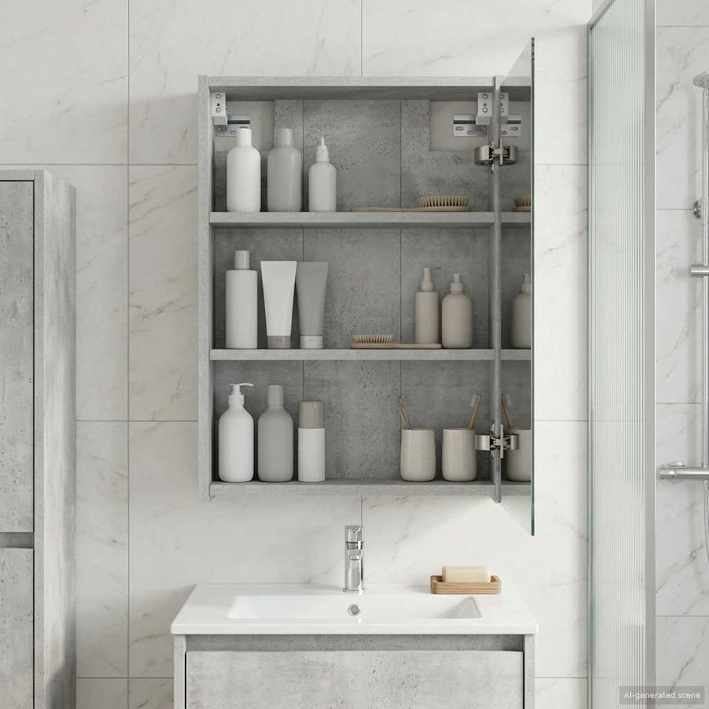 Vonios veidrodžio spinta Betono pilka 43 x 16 x 62.5 cm