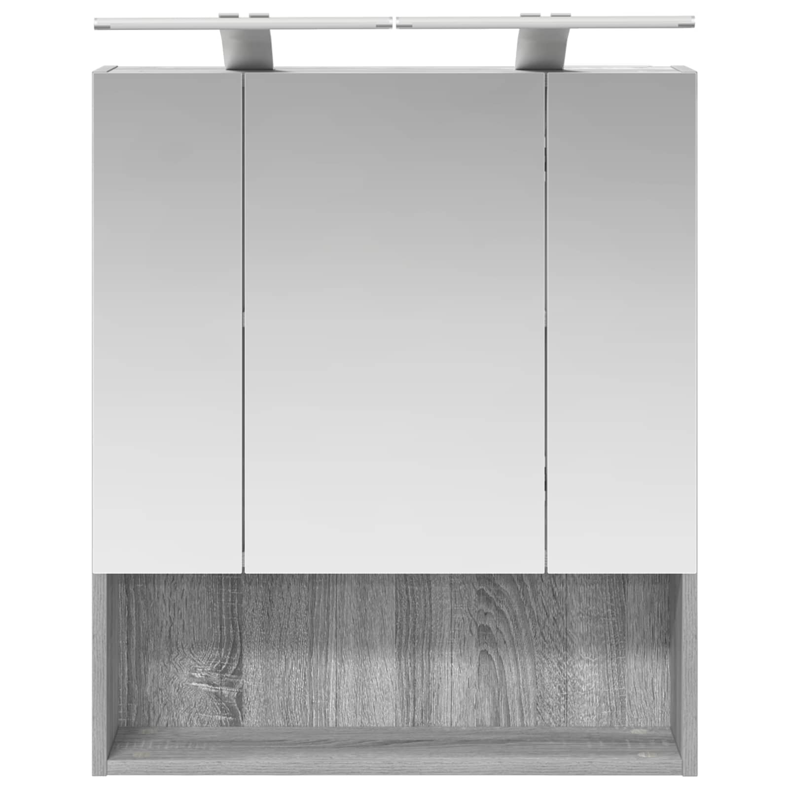 Vannas istabas spoguļskapītis pelēkā ozola Sonoma krāsā 60 x 14.5 x 70 cm