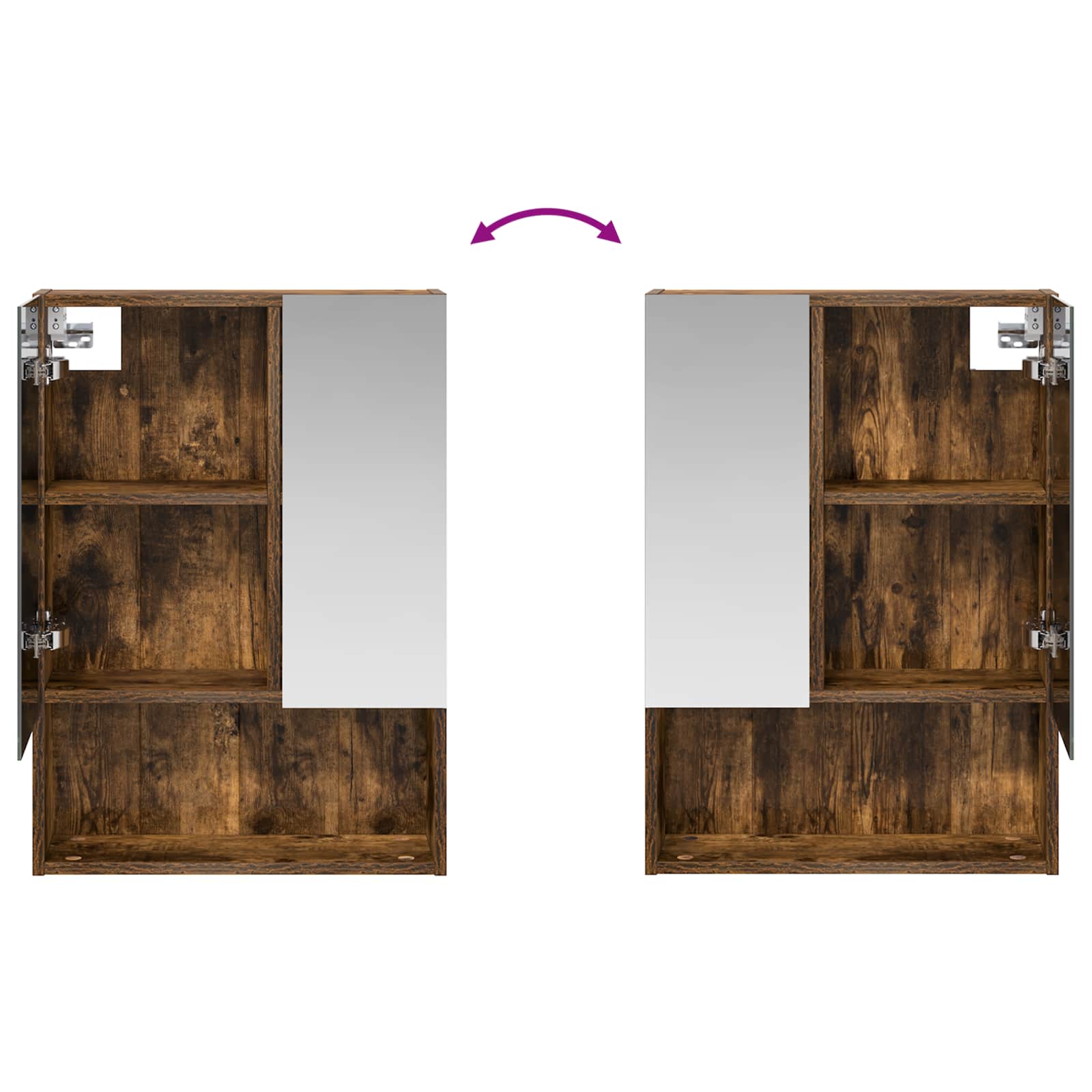 Vannas istabas spoguļskapis kūpināts ozols 50 x 14,5 x 70 cm