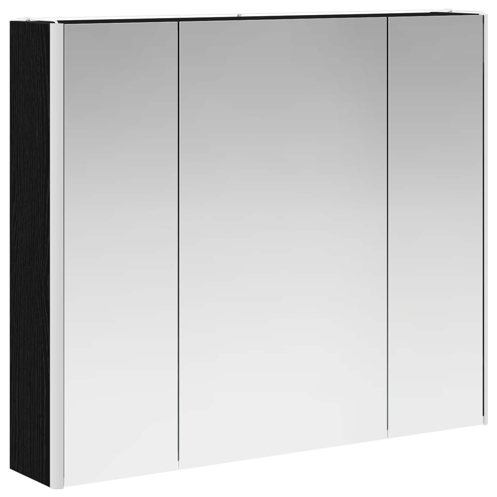Vannas istabas spoguļskapītis Melns ozols 83,5 x 15,5 x 70 cm