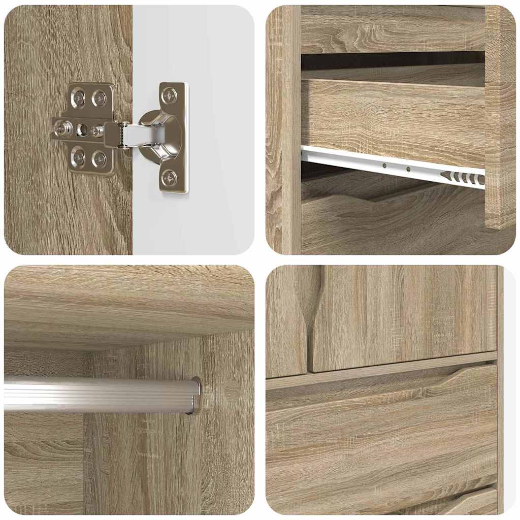 Bathroom Cabinet with Drawer Sonoma Oak 79.5 x 49 x 156 cm