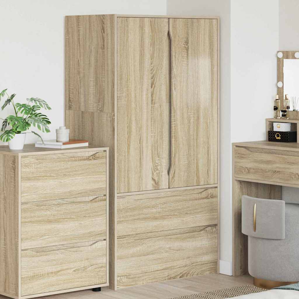 Bathroom Cabinet with Drawer Sonoma Oak 79.5 x 49 x 156 cm