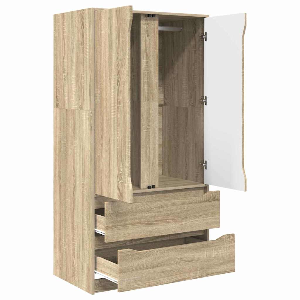 Bathroom Cabinet with Drawer Sonoma Oak 79.5 x 49 x 156 cm