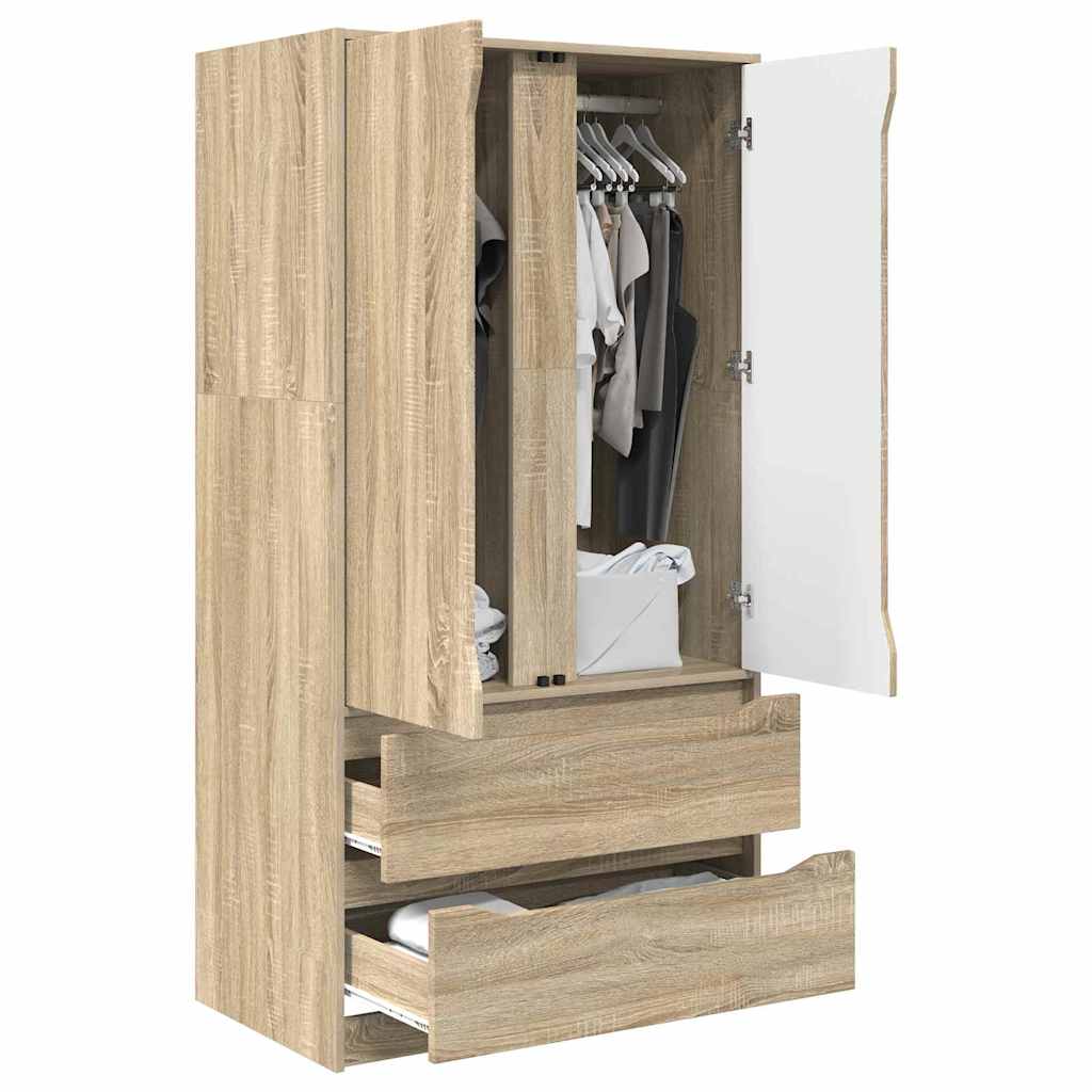 Bathroom Cabinet with Drawer Sonoma Oak 79.5 x 49 x 156 cm