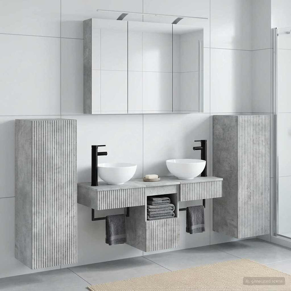 Vonios baldų rinkinys 6 pcs Betono pilka