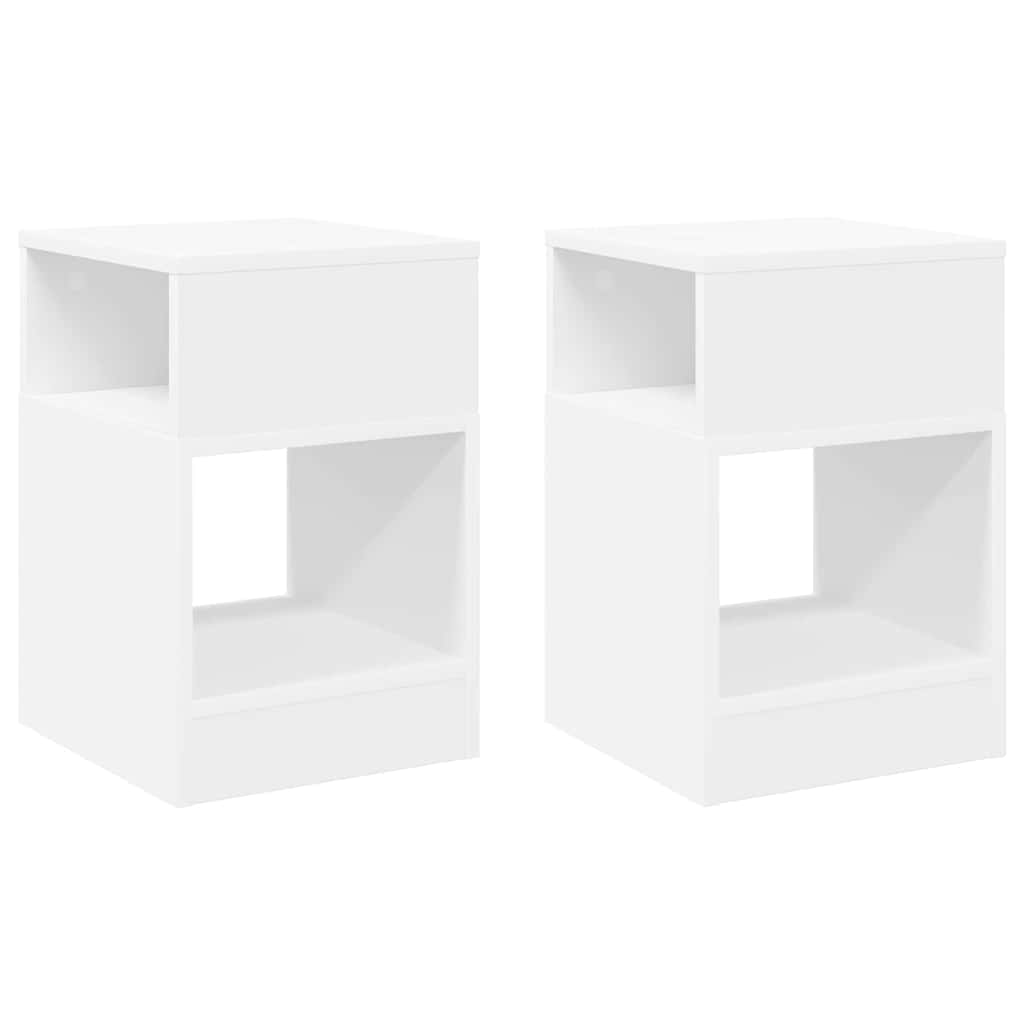 Žurnalinis staliukas 2 pcs Balta 30,5 x 30 x 45 cm
