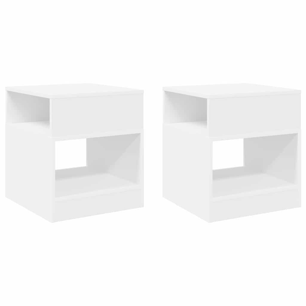 Žurnalinis staliukas 2 pcs Balta 40,5 x 40 x 45 cm