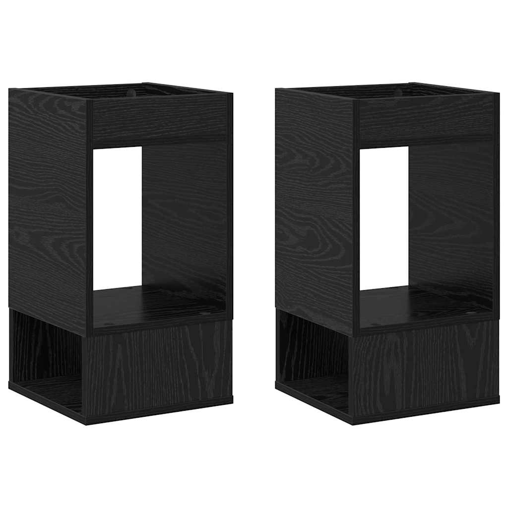 Coffee table 2 pcs Black oak 30 x 30 x 56 cm