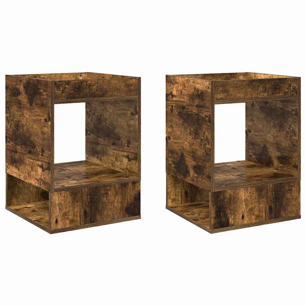 Žurnalinis staliukas 2 pcs Rūkyta ąžuolas 40 x 40 x 56 cm