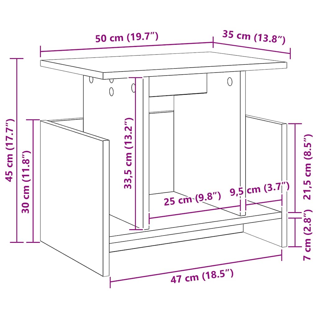 TV stand Black oak 50 x 35 x 45 cm