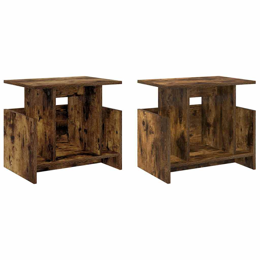 Televizoriaus stovas 2 pcs Rūkyta ąžuolas 50 x 35 x 45 cm