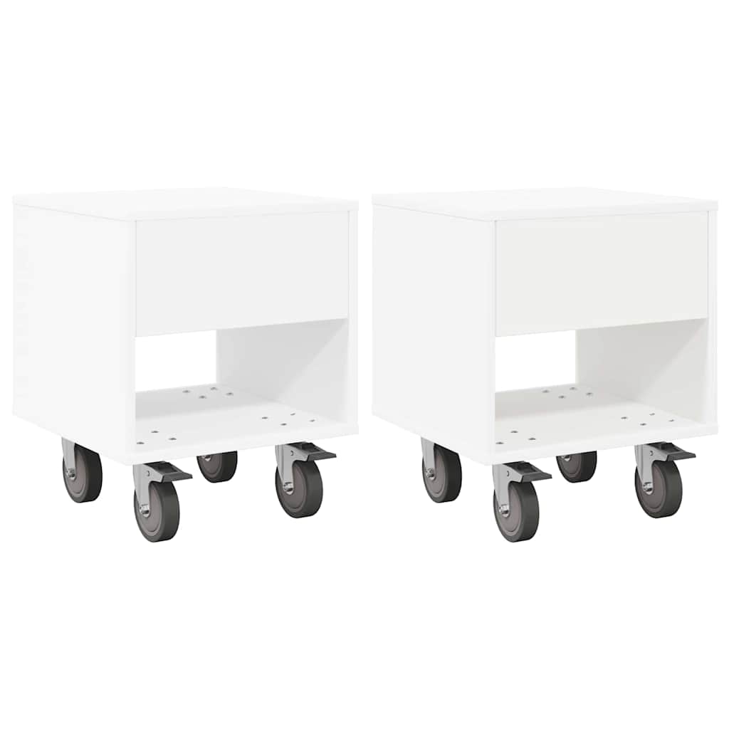 Naktinis staliukas 2 pcs Balta 40,5 x 40 x 48 cm