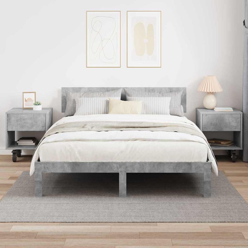 Naktinis staliukas 2 pcs Betono pilka 40,5 x 40 x 48 cm