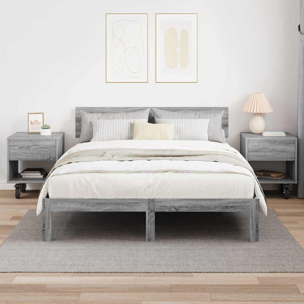 Naktinis staliukas 2 pcs Pilkas Sonoma 40,5 x 40 x 48 cm