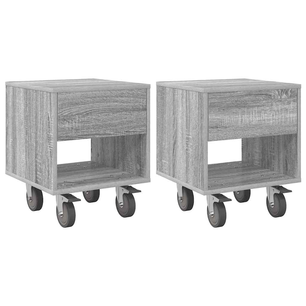 Naktinis staliukas 2 pcs Pilkas Sonoma 40,5 x 40 x 48 cm