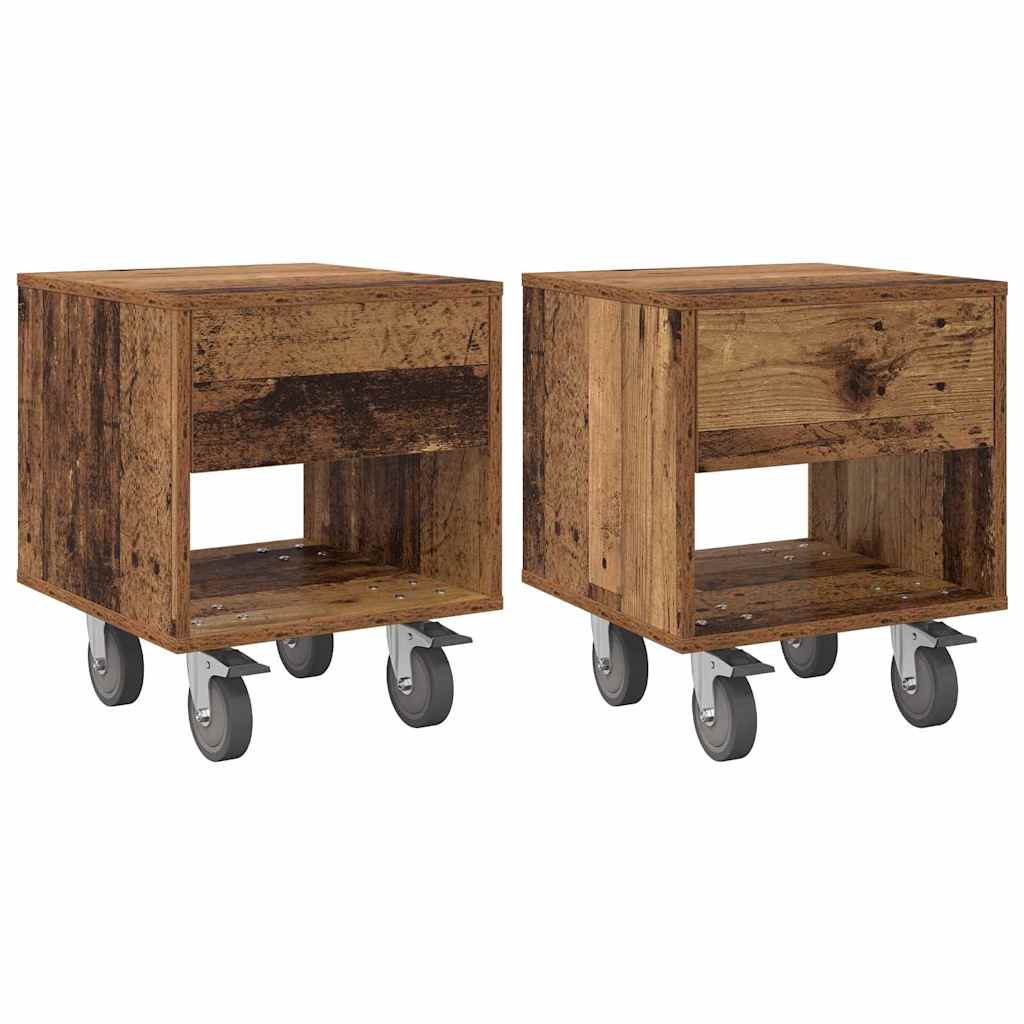 Naktinis staliukas 2 pcs Senas medis 40,5 x 40 x 48 cm