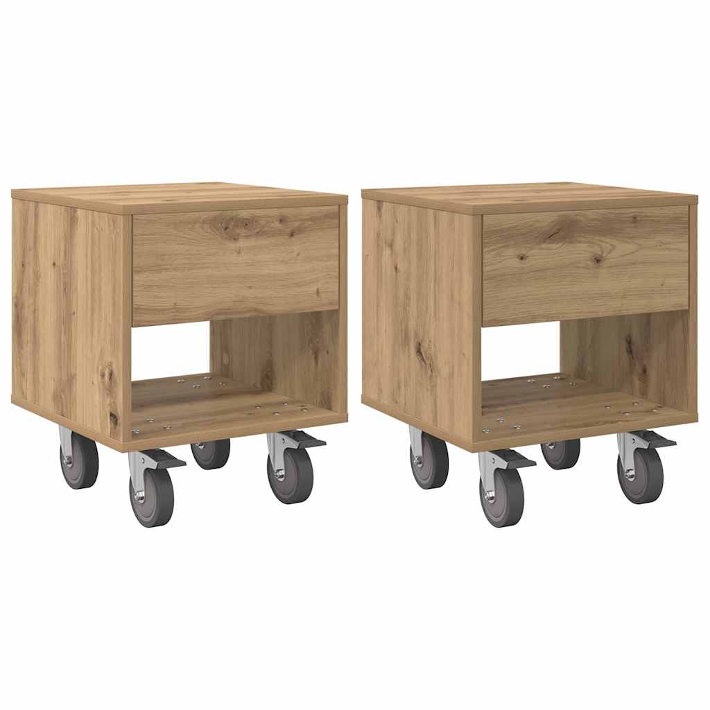 Naktinis staliukas 2 pcs Amatininkų ąžuolas 40,5 x 40 x 48 cm
