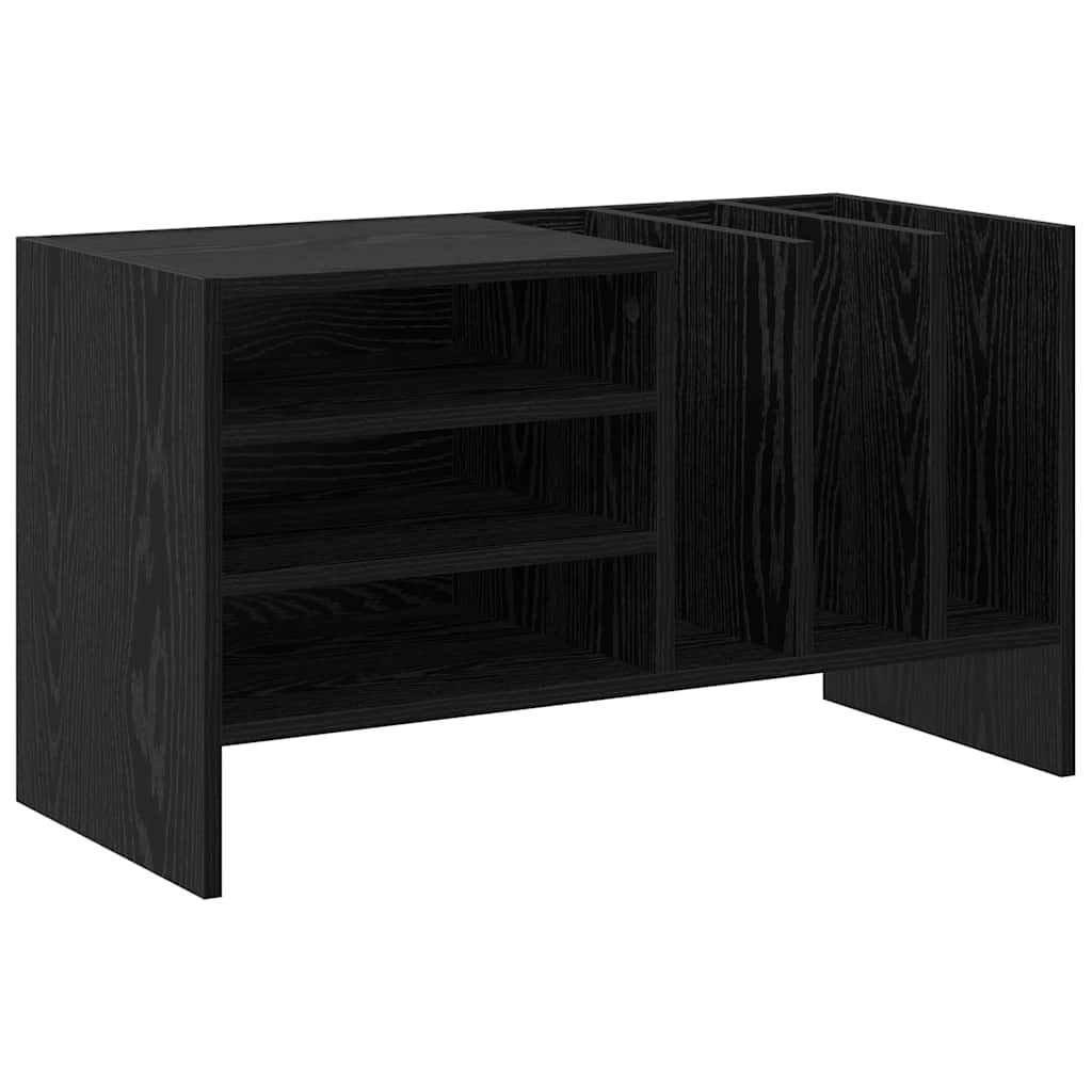 Vinila atskaņotāju skapītis ar plauktu melns ozols 78,5 x 35 x 45 cm