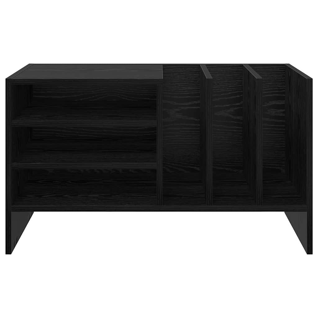 Vinila atskaņotāju skapītis ar plauktu melns ozols 78,5 x 35 x 45 cm