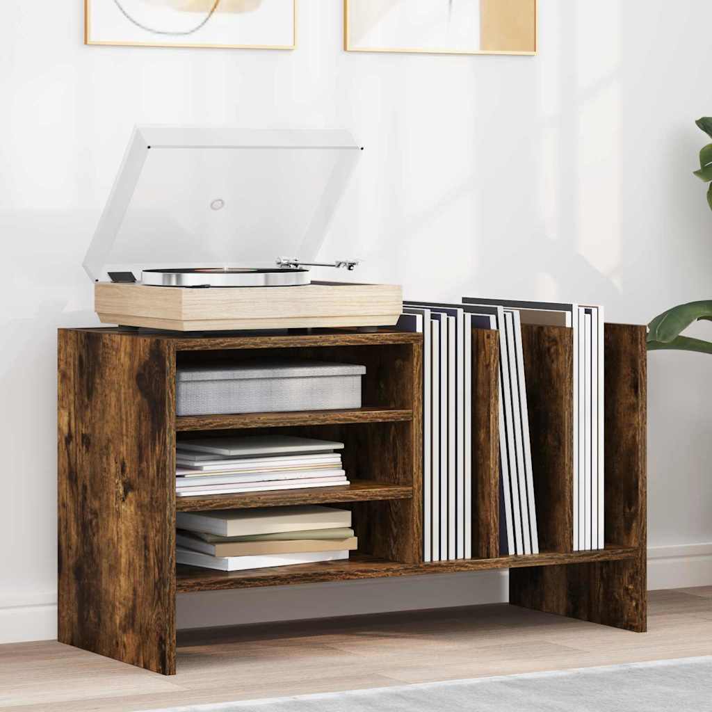 Record cabinet with shelf Smoked oak 78.5 x 35 x 45 cm