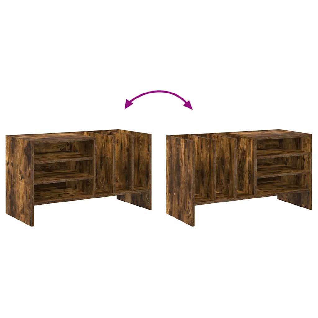 Record cabinet with shelf Smoked oak 78.5 x 35 x 45 cm