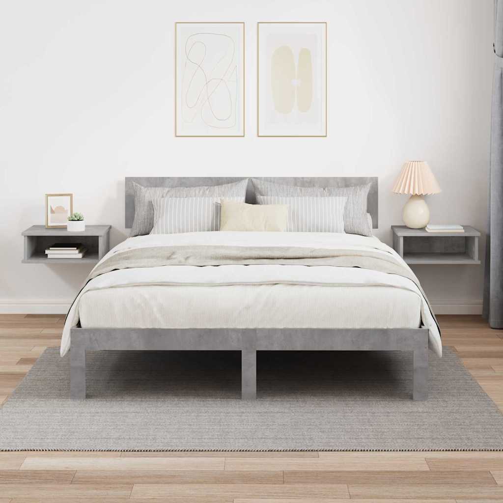 Naktinis staliukas 2 pcs Betono pilka 40 x 31 x 15 cm
