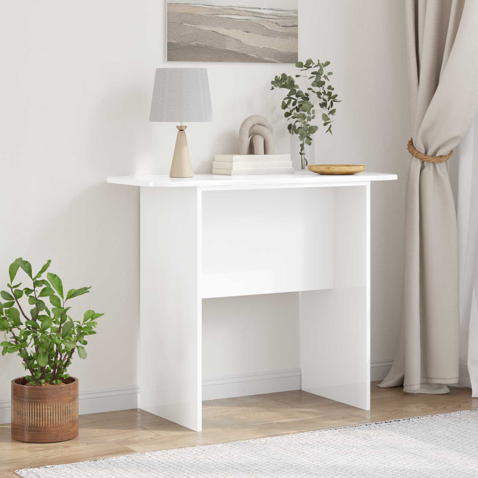 Konsolinis stalas Aukštai blizganti balta 93 x 40 x 75 cm