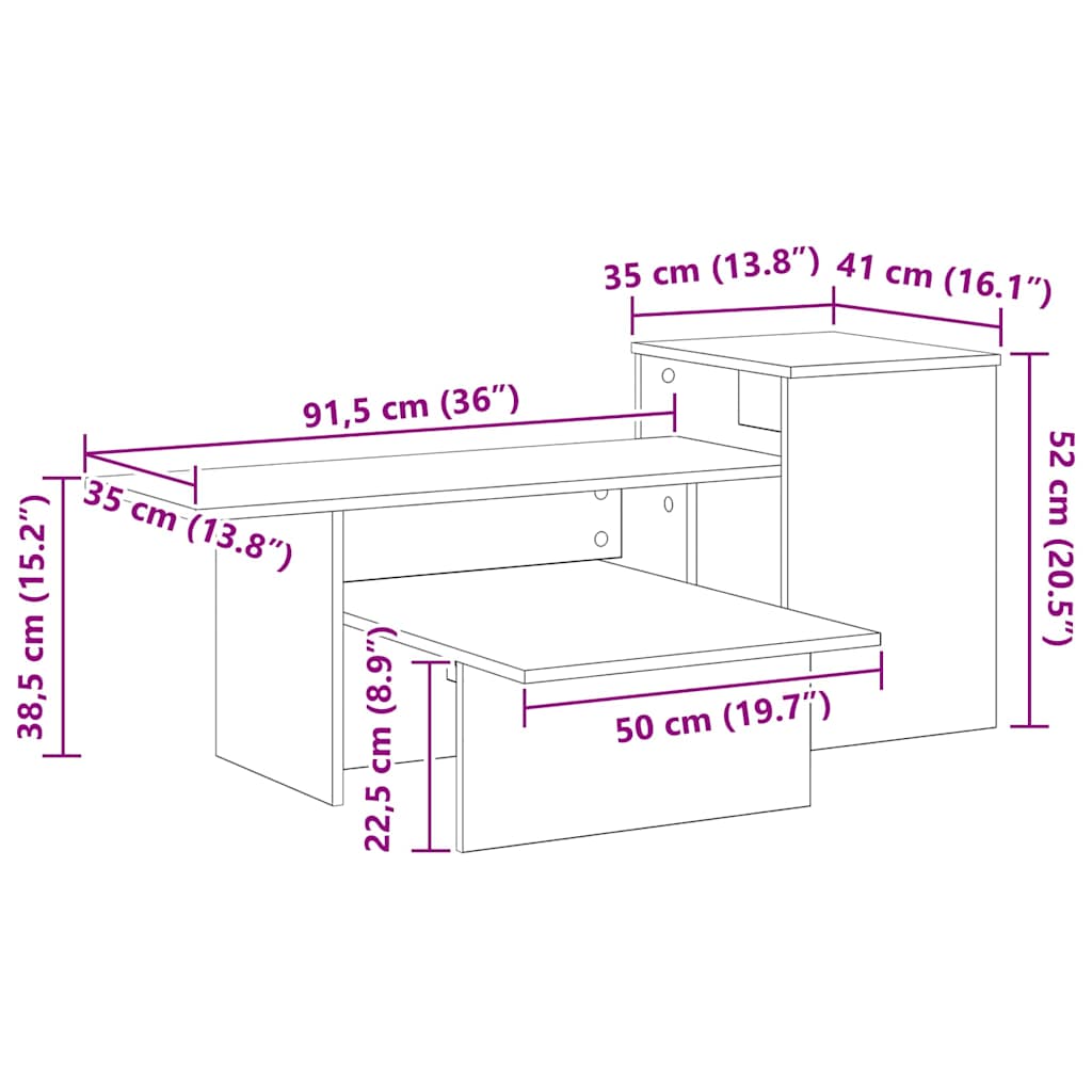 Konsolinis stalas Betono pilka 80 x 50 x 225 cm