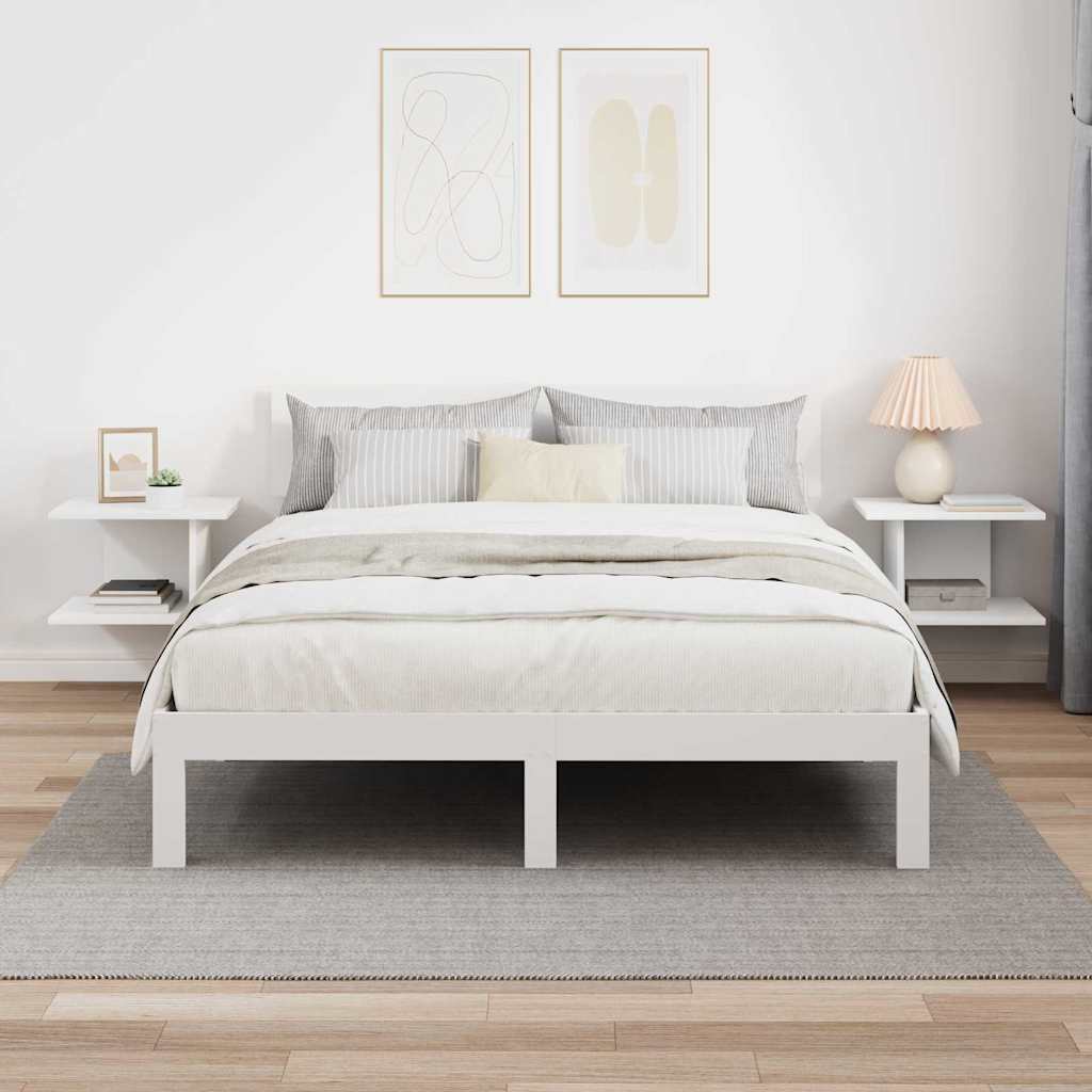 Naktinis staliukas 2 pcs Balta 40 x 30 x 25 cm Apdirbta mediena